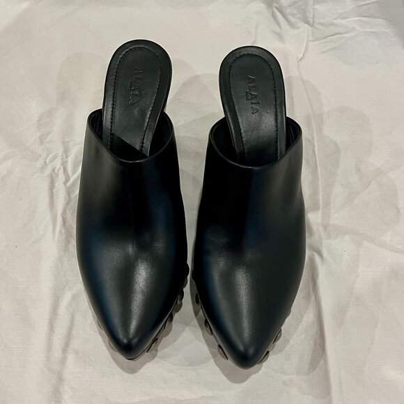 Alaia Le Sabot Black Studded Leather Clogs / Mules EU 40 US 10 - Picture 5 of 14